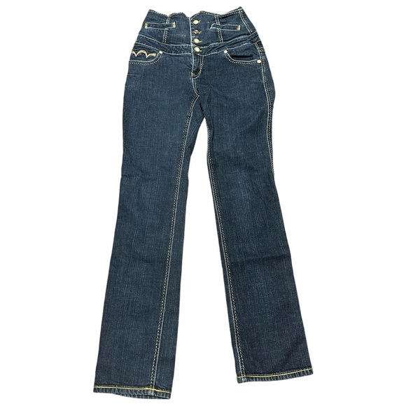 VINTAGE Coogi Jeans Womens 7/8 Blue Skinny High Rise Spell Out Pants Denim 90s - Picture 2 of 9